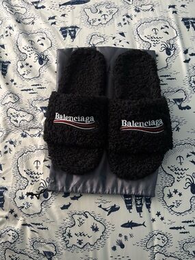 Black Balenciaga Slides